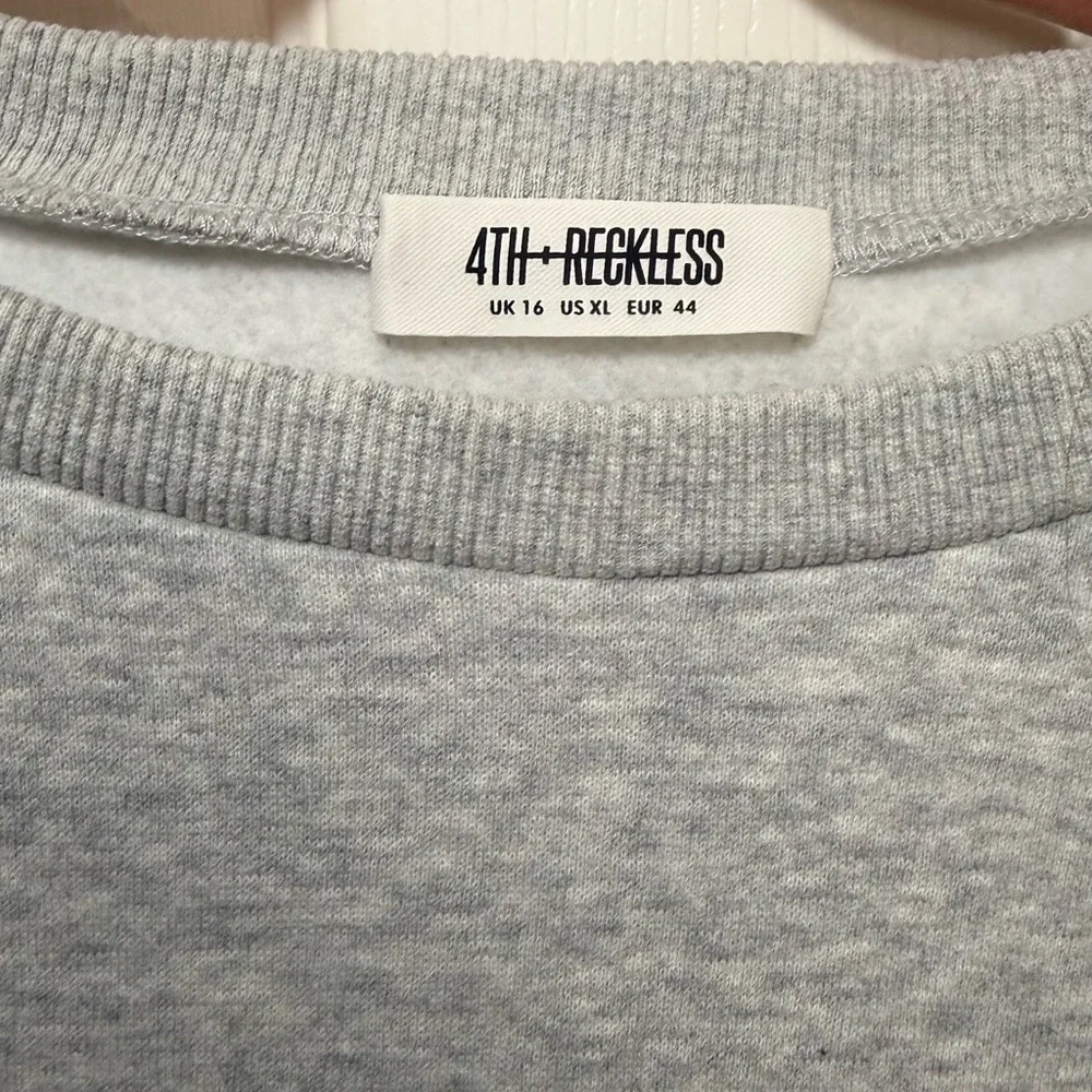 Cropped Crewneck Sweatshirt in Heather Gray - Picture 7 of 12